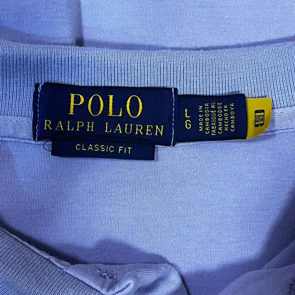 Vintage Polo Ralph Lauren Mens Lavender Short Sleeve Polo Shirt L Classic Preppy